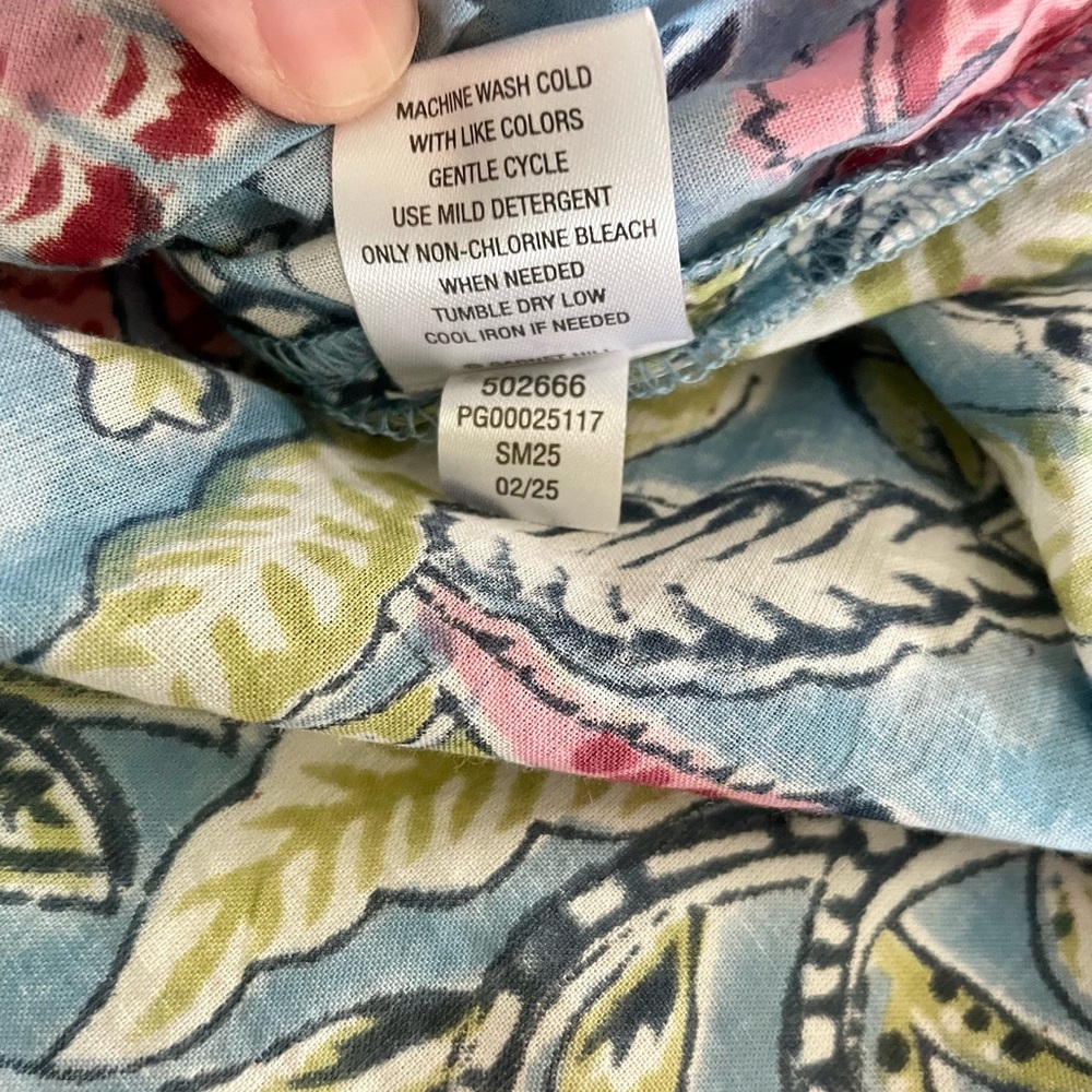 Garnet Hill 2025 Keya Organic Cotton Voile Blouse Size Small - Picture 7 of 7